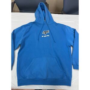 Vintage Fox Racing Motocross Blue Hoodie Size Large